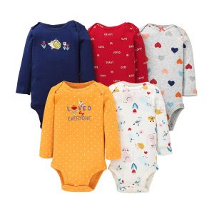 Pezzi iyeal 5pcs cartone animato unisex neonato per bambini che vaccano a maniche lunghe cotone roupas de bebe neonati neona