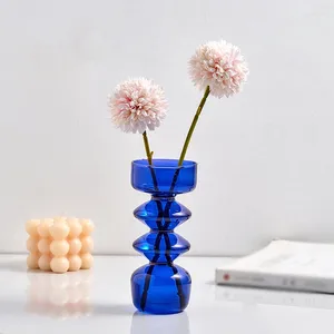 Vasi di candela di vetro per tavolo centrotavola decorativo moderno porta moderna decorazione vaso di fiori secco