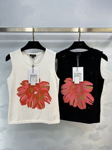 2024 NOWOŚĆ Spring Summer O Neck Tlee Bez rękawów Milan Runway TEES High End Jacquard Damskie Tops Marka tego samego stylu sweter 0423-13