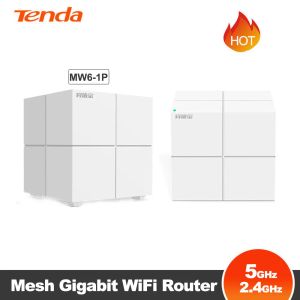 Routter Tenda Mesh MW6 Hela hemmet Mesh Gigabit WiFi Router System 11AC Daul Band 2.4G/5.0 GHz WiFi Repeater, App Remote Hantera 1 enhet