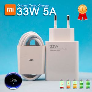 Carregadores para Xiaomi Turbo Charge 33W UE Rápido Adaptador de parede original Adaptador 5a para Poco X3 M3 F3 Mi CC9 9T Pro Redmi Nota 11