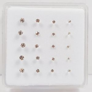 Takı 925 Sterling Gümüş 1.5mm 2mm 2,5mm 3mm Karışık Boyut Sapı Temiz Kristal Burun Pimi Kemik Tinik Nariz Piercing Takı 20 PCCS/PACK