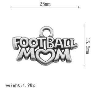 Hängen 2021 Nya tibetanska ord Fotboll Baseball Hockey Soccer Mom Heart Floating Charms för DIY smycken som gör grossist sport charms