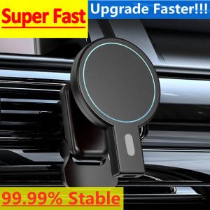 Chargers 15W Magnetic Car Wireless Chargers Air Vent Phone Holder for iphone 14 13 12 Pro Max Macsafe Charger Fast Charging Station