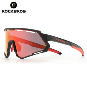 Solglasögon Rockbros Bicycle Glasses Polariserade PhotoChromic Ultralight Bekväm cykel Eyewear Nonslip TR90 Solglasögon Cykelutrustning