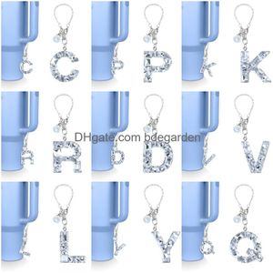 Keychains Lanyards Tumbler Accessories Compatible With Handle Water Bottle Chain For Cup 40Oz Bling Letter Glitter Charm Cute Drop Del Ot91R