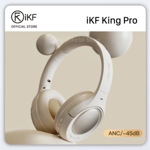 Boormachine Ikf King Pro Active Noise Cancelling Bluetooth Wireless Headphone Power Bass Stereo Sound with Microphone Wired Headset Gaming