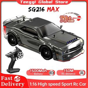 Electric/RC CAR SG216 MAX 1 16 Бесщеточный Drift Drift Car со светодиодом 70 км/ч или 40 км/ч 4WD Высокоскоростные гонки RC Car Monster Truck For Kids Gift T240422