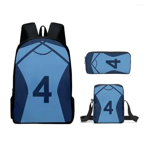 Рюкзак Luxury Bluelock 3PCS/SET 3D BOY Girls School School Bookbag Travel Laptop Laptpeck Daypack Sagcing Case