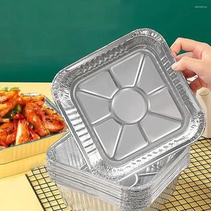 Container 20/30pcs Einweg -Aluminiumzinnfolie Backpfannen Lebensmittelqualität 6/7/8/9 Zoll Square Practical Tablays Lasagna