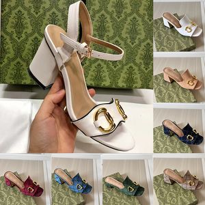 2024 Luxury Designer Sandals High Mid Low Heels Female Sandale Womens Fashion Luxury Leather Casual Summer Shoes Slides Slippers Platform Mules claquettes