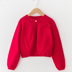 Pullover Baby Girls Strickjacke Pullover weiß Langarm 100% Baumwollmädchen für 1 2 Jahre alt 2022 Babykleidung RKC175024