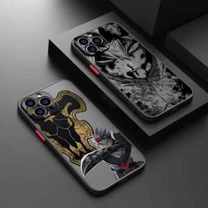 Bilanci di cellulare Black Clover Anime per iPhone 15 14 13 12 Mini 11 XS XR X 8 7 Pro Max Plus TPU FROSTED TRIDUCENT TELEFONO Custodia Y240423