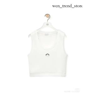 Loewew Vest Embroidery Logo Designer Vest Short Slim Navel Exponed Outfit Elastic Sports Sticked Tanks nära passande kvinna T-skjorta Yoga Top Simple Loewew Shirt 150