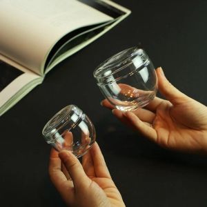 Gläser kleines Glas mit Deckel, Zuckerbehälter, Flaschen, Küchenlagergläser, süße Mini -Tee -Aufbewahrungsflasche, umweltfreundlich