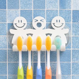 Huvuden badrum söt tecknad sucker tandborste hållare / sugkrokar tandborste hållare ny het sug kopp tandborste rack mössa
