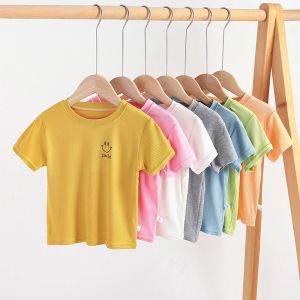 Üstler bebek tees yürümeye başlayan çocuk kız yaz kıyafetleri tişört üstler kısa kollu pamuklu giysiler