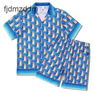 Designer de moda, camisas masculinas e femininas, marca de lazer de praia, conjunto de camisas prensadas completo Hawaiian Cardigan de mangas curtas e de mangas curtas para homens