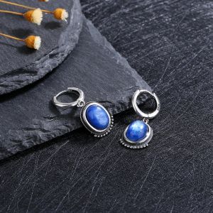 Ohrringe 925 Sterling Silber Natural Kyanit Ohrringe für Frauen Vielfalt der Edelsteine Labradorite Party Engagement Geburtstag Geschenkschmuck Schmuck