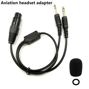 Webcams Frt for Airbus Xlr to Ga Dual Plug 5 Pin Headset Adapter Cable Aviation Headphone Cable Earphone Accessories