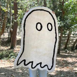 Carpet Cute Ghost Soft Tufted Carpet for Living Room Bedroom Home Decor Non-slip Bedside Area Rug Bar Party Festival Floor Mat Dropship T240422