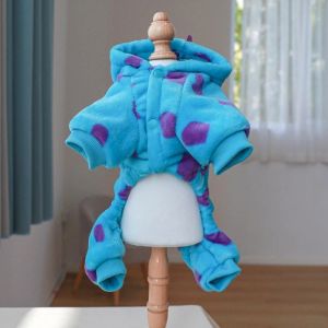 Parkas Small Dog Cosplay Costume Dinosaur Hooded Clothes Winter Coat Outfit Fashion Dog Plush Clothes Photo Props Suits