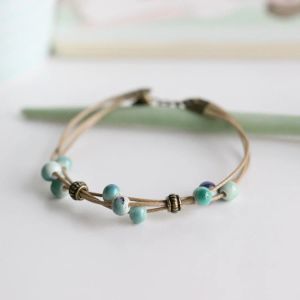 Strands Fashion Delicate HandWoven Ceramic Beads Bracelet Originality Chinese Style Bracelet Adorn Article Free Shipping #1443