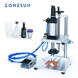 Sealers ZONESUN ZSXG70ZC Tabletop Pneumatic Milk Powder Can Wine Bottle Cork Cap Pressing Machine Cap Closing Machine
