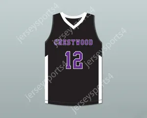 Niestandardowy numer nazwiska Męscy młodzież/dzieci Ja Morant 12 Crestwood High School Knights Black Basketball Jersey 4 Top Sched S-6xl