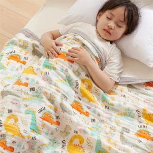 Set di biancheria da letto in cotone mussola coperta per bambini 6 strati con cotone garzato per bambini coperta addormentata per letto 4 grandi dimensioni opzionali