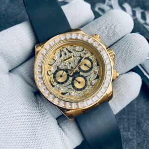 Master design watches, men's watches, automatic machinery, stainless steel case, rubber strap, leopard print, luxury sport, diamond-encrusted dial