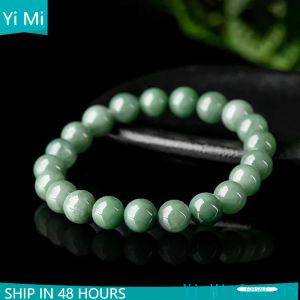 Bracelets Burmese Jade Bead Bracelets Accessories Charm Gift Green Man Gemstone Jadeite Amulet Women Amulets Real Fashion Natural Jewelry