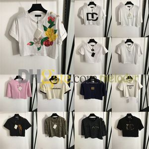 Sexig skörd tops brev tryck kvinnor t skjortor designer sommar smala korta tees för damer streetwear kort ärm nattklubb tshirts