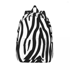 Backpack Men Women Large Capacity School For Student Zebra Pattern Bag