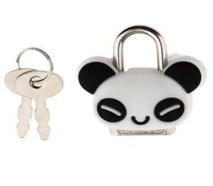 Säkerhetslås Mini Padlock Animal Cute Doll Cartoon Lock med Key Panda -formad för smycken Boxdrawcupboardstorage Box8491336