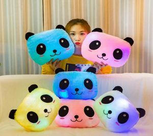 Colorful luminous panda pillow plush toy giant pandas doll Builtin LED lights Sofa decoration pillows Valentine day gift bedroom 2751169