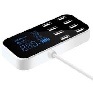 Hubs Ultrathin 8 Ports USB Car Chargers Cigarettändare 1224V Charging Station Auto Chargers Hub Adapter Power Outlet för mobil