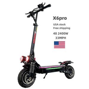 X6PRO 48V 2400W Scooter elettrico 21AH 55 km/h 10 pollici con luce a pedale