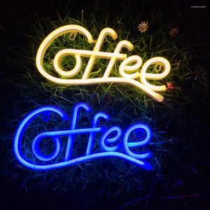 Table Lamps Led Neon Light Coffee Letter Sign Lamp Battery-powered With Low-power Consumption Flicker Free For Home