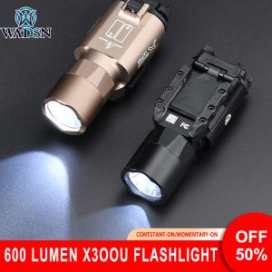 Scopes Wadsn 600 Lumens X300u X300 Tactical Flashlight White Led Pistol Weapon Light Rifle Airsoft Surefir Scout Light for Hunting