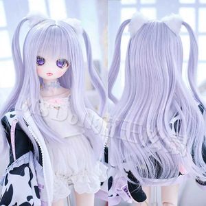 Dockor Söta 1/3 1/4 BJD Wig Högtemperatur Silkflätor Lång Curly Hair Doll Wig Girl Diy Anime Doll Dress Up Accessories T240422