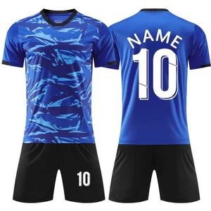 Fans Tops T -Shirts anpassbare gedruckte Fußballtrikots Shorts Personalisierte Fußballuniform für Männer Frauen Jungen Kinder Erwachsene jede Namensnummer log y240423