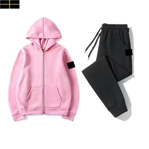 Stone Jacket Mäns Set Sports Set New Brand Embroidery Women Pants Jacket+Pants Tracksuit Men Fashion Male Set Man to Man Sweatsuit Set Set Män