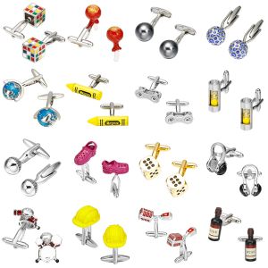 リンクMemolissa Novelty Multolor Cufflinksボール/クレヨン/砂時計/アース/シューズデザイン高品質のメンズシャツカフリンクスアボトアドゥラ