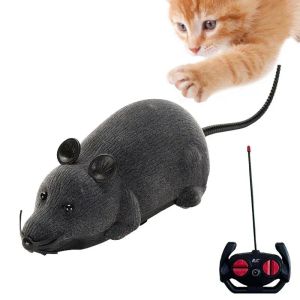 Leksaker fjärrkontrollmus elektroniska rörliga leksaker för katter pittig mus katt leksak batteridriven efterliknar rörelse