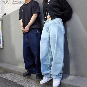 Dżinsy damskie Y2K Męs Big Boys Jeans Street Clothing Bagaż jeansy haftowane jeansowe swobodne proste spodnie narożne dżinsy mujia hot trav dżinsy yq240423