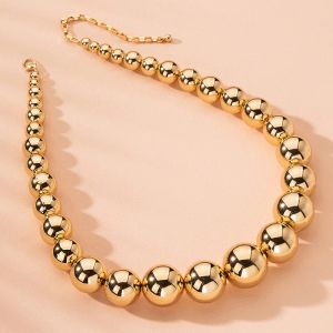 Halsketten Steampunk Gold Color Ball Perlen Ketten Halskette für Frauen Männer Neue trendige Charme Gothic Choker Halskette Mode Schmuck Geschenke