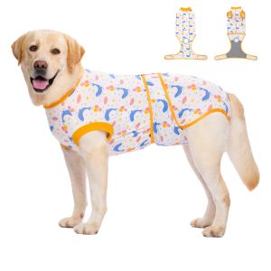 Ameliyattan Sonra Köpekler için Yelek Kurtarma Takımı Büyük Köpekler İçin Evcil Hayvan Kurtarma Gömleği Yalmayı Önle Karın Yaraları Bandajlar Evcil Köpek Giysileri