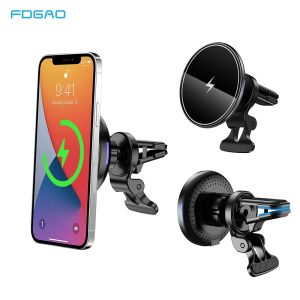 Chargers FDGAO 30W Magnetic Car Wireless Charger Mount Stand Fast Charging for iPhone 14 13 12 Pro Max Air Vent Mount Car Phone Holder