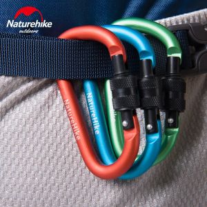 BASS NatureHike 4pcs 6 cm Tipo di carabinatore multifunzionale esterno con fibbia per lo zaino in lega in lega di alluminio blocca